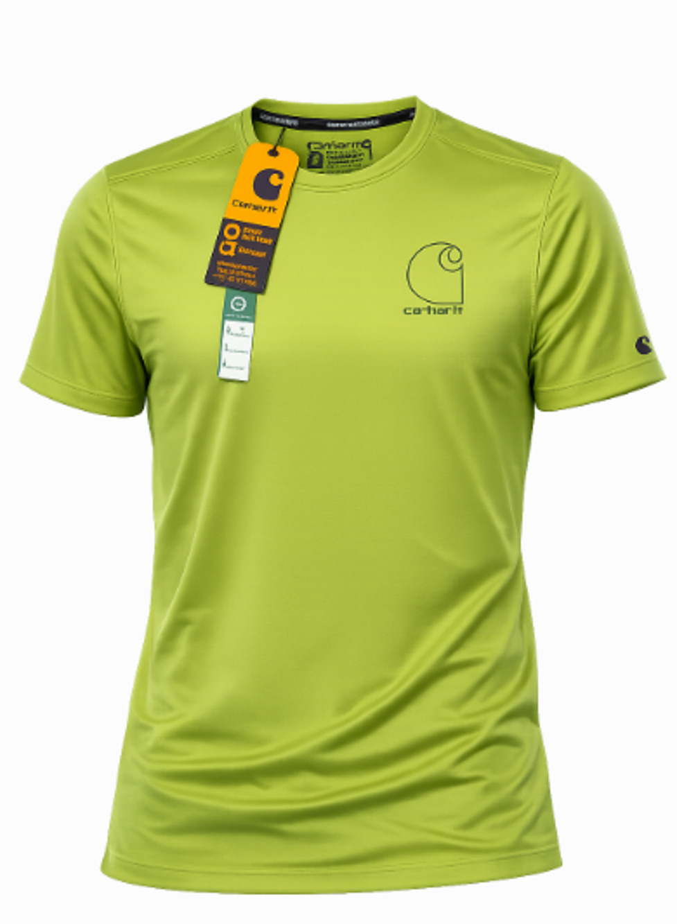 New Men's Carhartt Force Sun Defender Relaxed Fit T-Shirt Lime Green Size Small